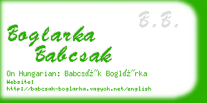 boglarka babcsak business card